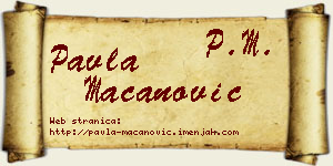 Pavla Macanović vizit kartica